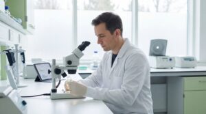 Laboranalyse eines Cannabinoids durch Wissenschaftler im Kontext des HHC Verbots und der Regulierung synthetischer Substanzen.